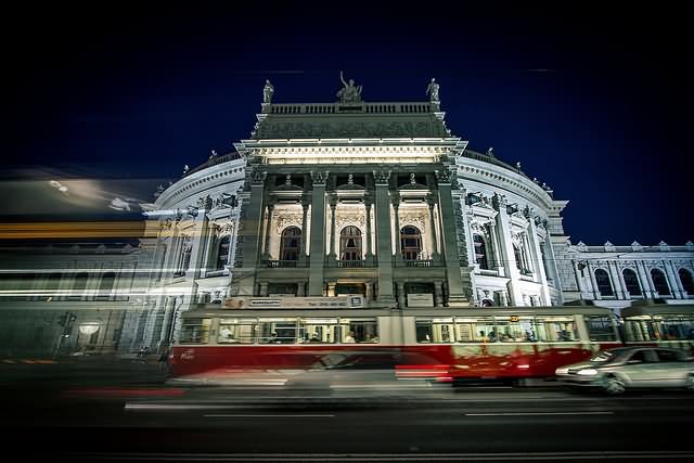 Incredible Night Picture Of The Burgtheater In Vienna