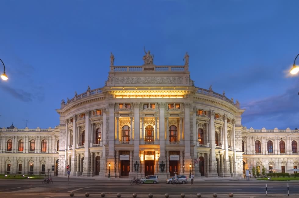 Incredible Night View Of The Burgtheater In Vienna