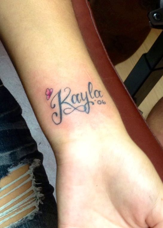 Kayla Name Tattoo On Wrist