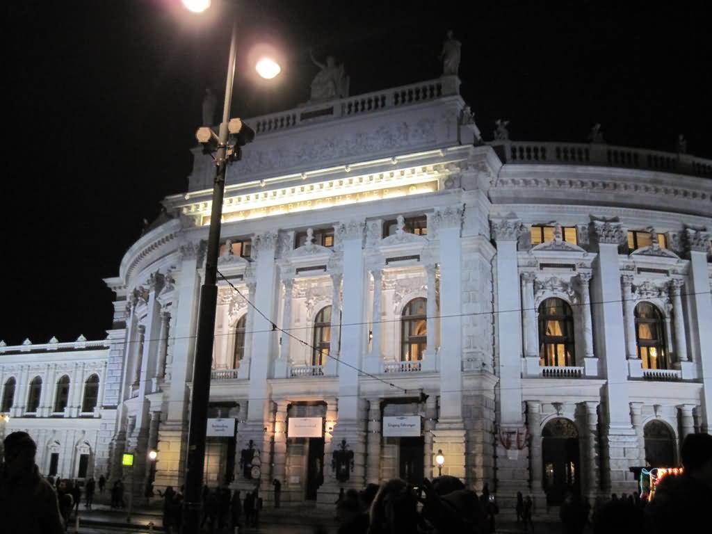 Left Side View Of The Burgtheater In Vienna