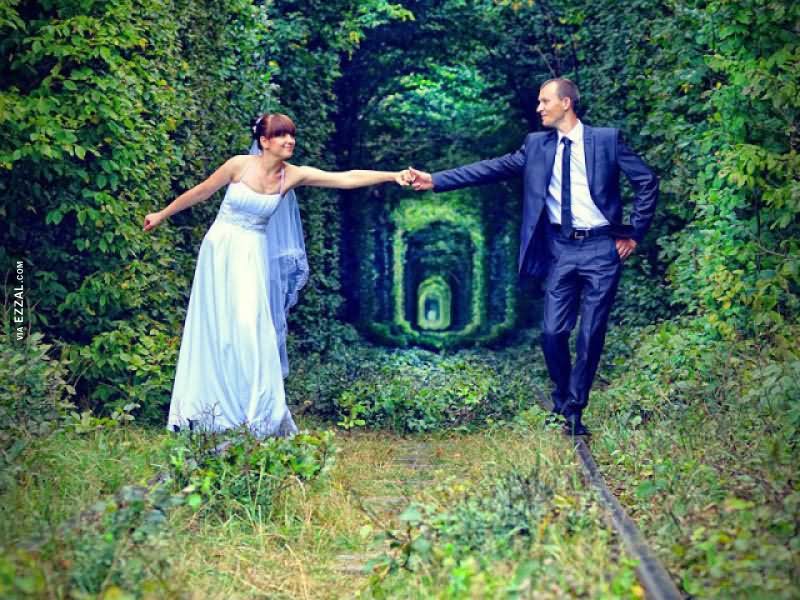 Lovers At The Tunnel Of Love In Ukraine