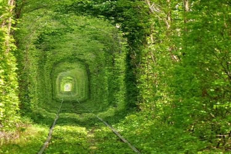 Magnificent View Of The Natural Tunnel Of Love In Ukraine