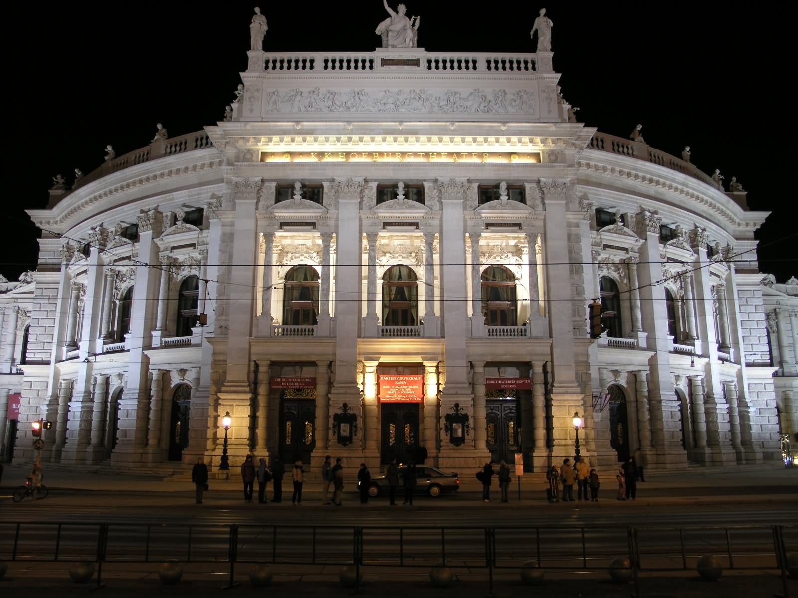Main Entrance Of The Burgtheater At Night
