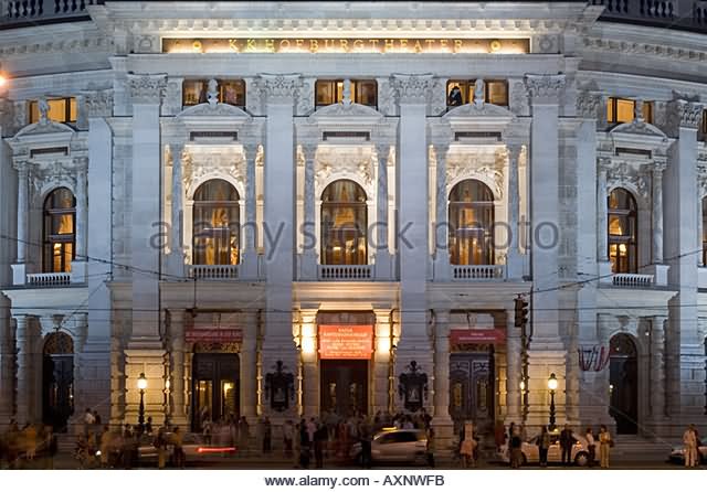 Main Entrance Of The Burgtheater At Night