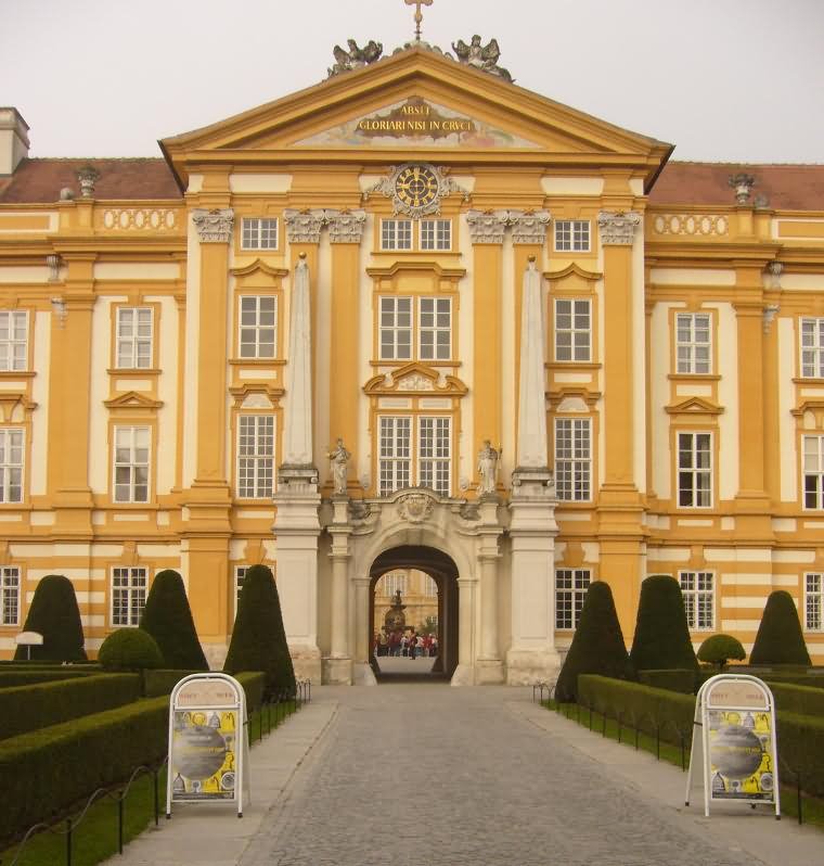 Main Entrance To The Melk Abbey In Austria