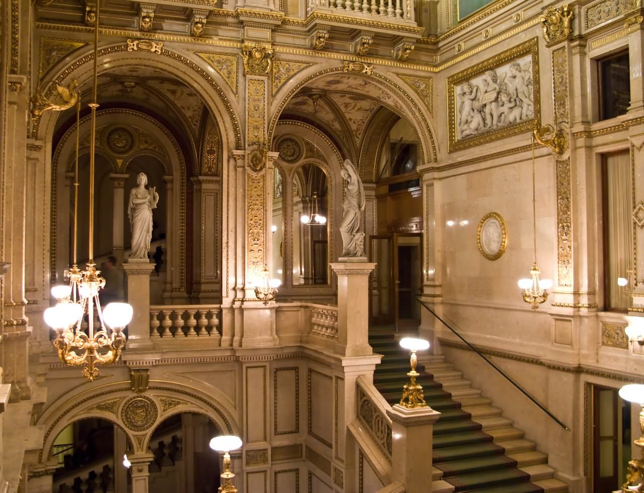 Main Staircase Inside The Burgtheater In Vienna