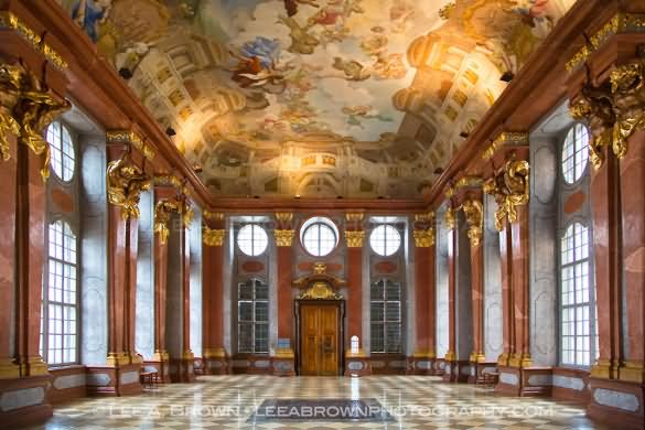 Marble Hall Inside The Melk Abbey In Austria