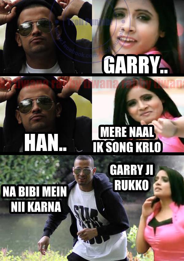 Miss Pooja Trolls Garry Sandhu Very Funny Punjabi Meme Picture