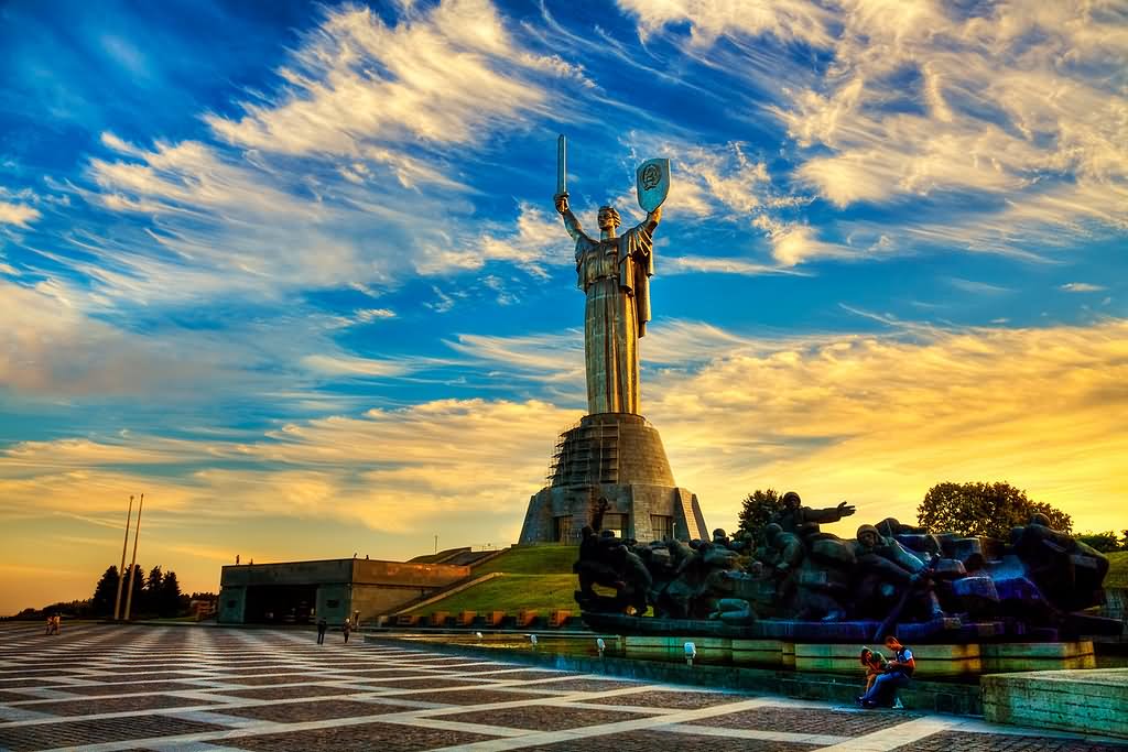 Mother Motherland Monument During Sunset