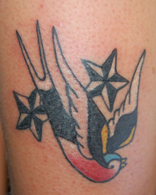 Nautical Stars And Sparrow Tattoo