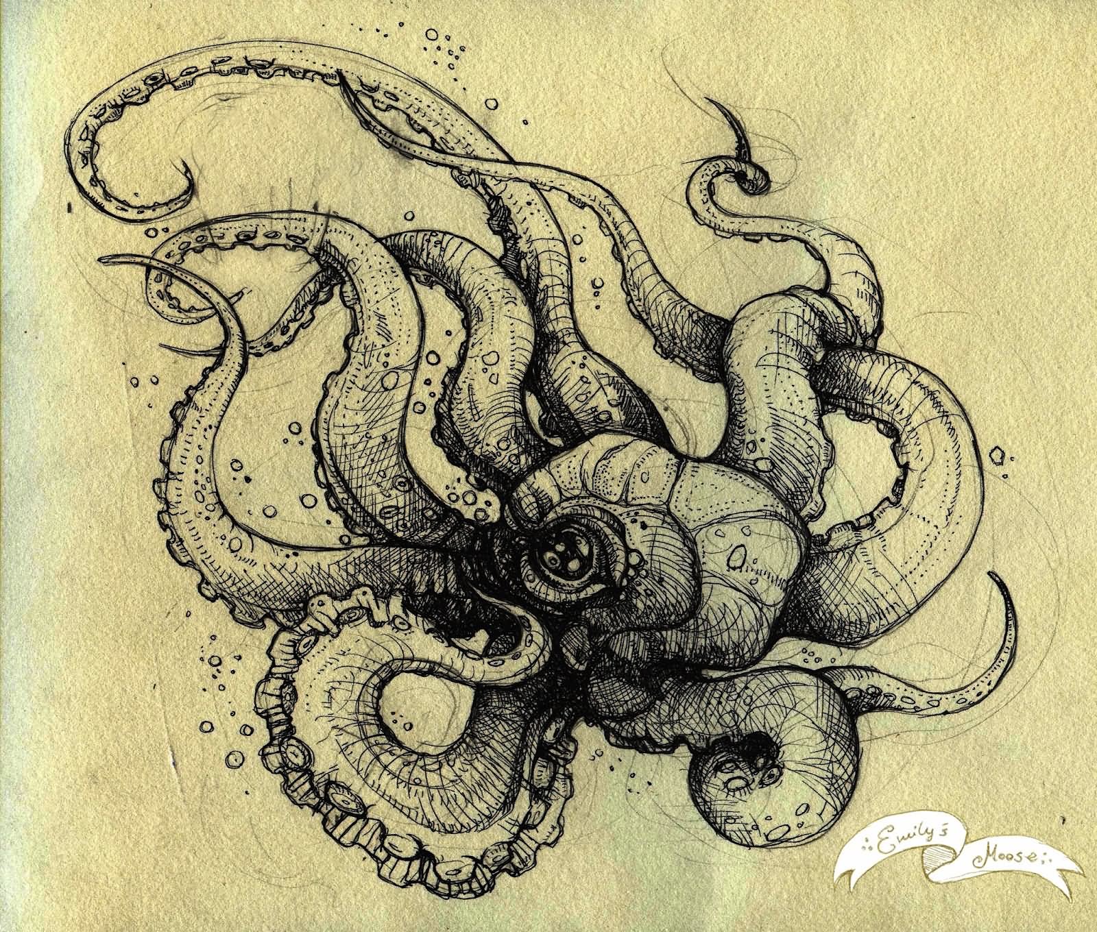 Nice Squid Tattoo Design
