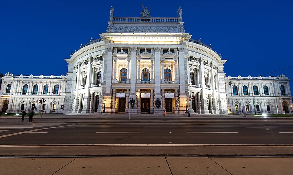 Night Image Of The Burgtheater In Vienna