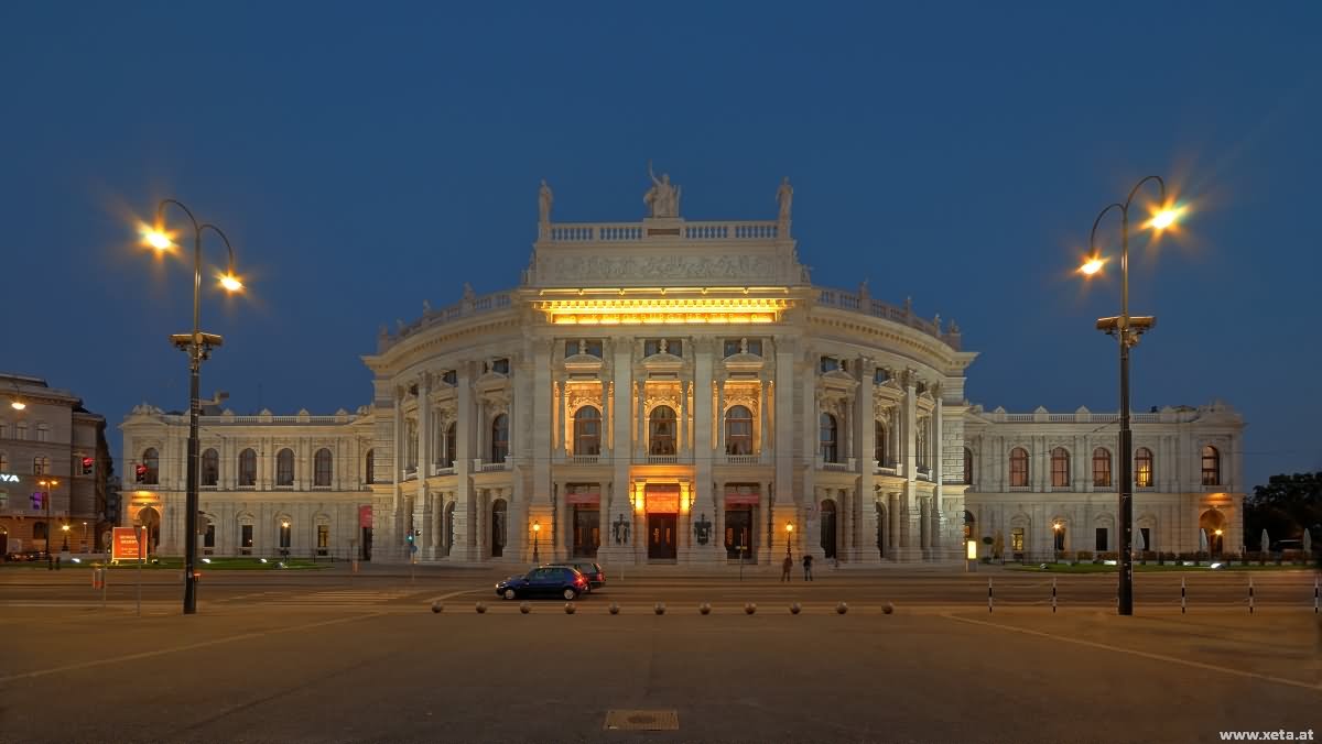 Night Picture Of The Burgtheater In Vienna