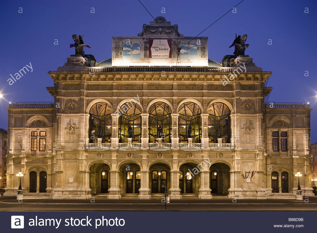 Night View Image Of The Burgtheater In Vienna, Austria