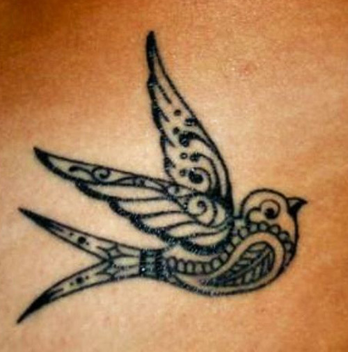 Ornate Sparrow Tattoo Design