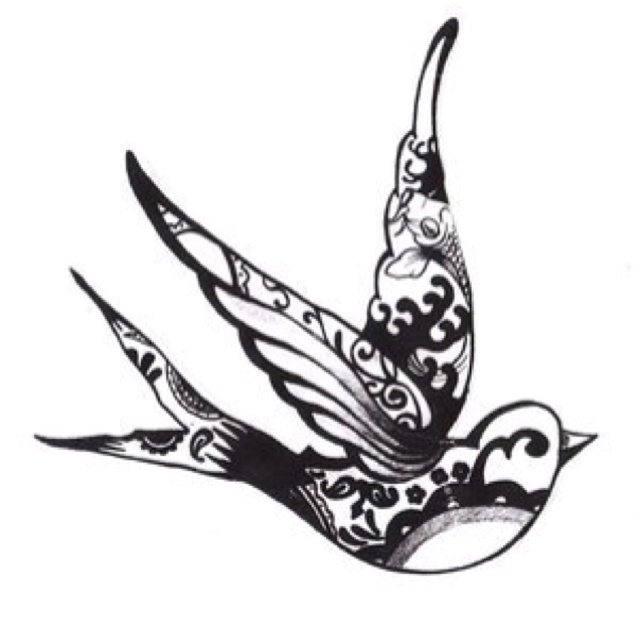 Outline Sparrow Tattoo Design