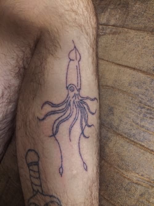 Outline Squid Tattoo Idea