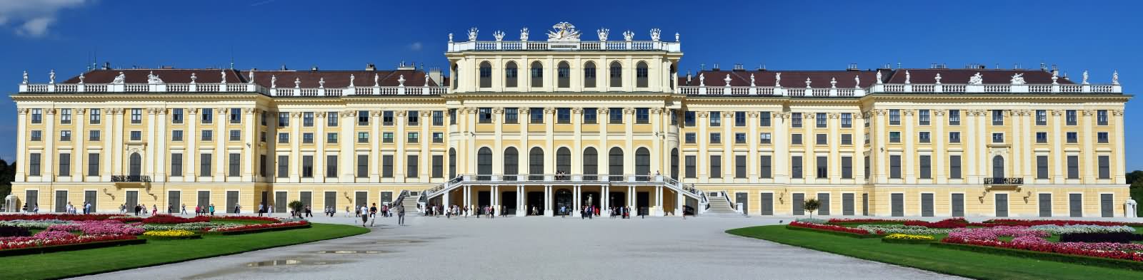 Panorama View Of The Schonbrunn Palace In Austria