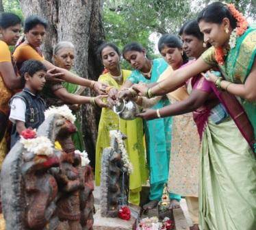 People Worshiping Nag Devta On Nag Panchami Picture