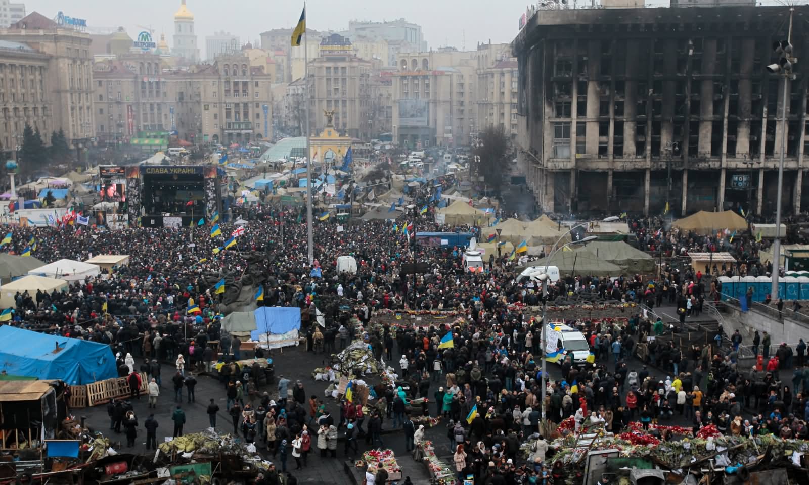 Protesters At The Maidan Nezalezhnosti In Kiev, Ukraine