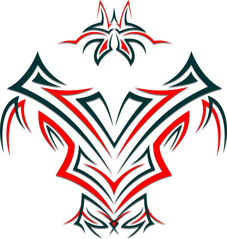 Red And Black Tribal Design Tattoo Design For Back By Christiaan De Wet Klopper