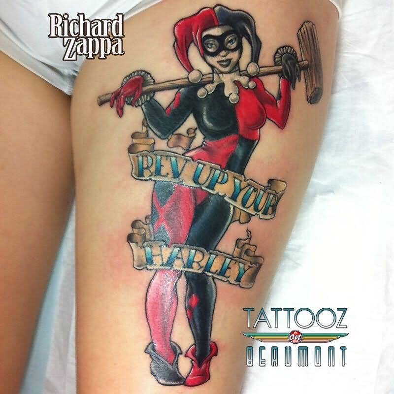 Rev Up Your Harley Banner And Harley Quinn Tattoo