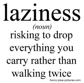 Risking To Drop Everything You Carry Rather Than Walking Twice Funny Laziness Definition Image