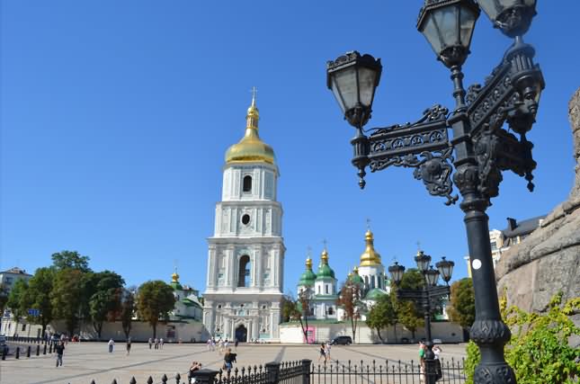 Saint Sophia Cathedral And Khmelnitskyi Monument Picture