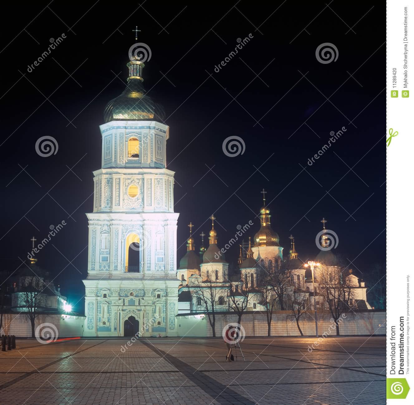 Saint Sophia Cathedral In Kiev, Ukraine At Night