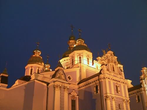 Saint Sophia Cathedral Lit Up At Night