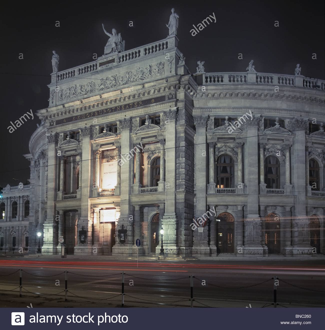 Side View Of The Burgtheater At Night