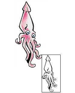 Small Squid Tattoo Design
