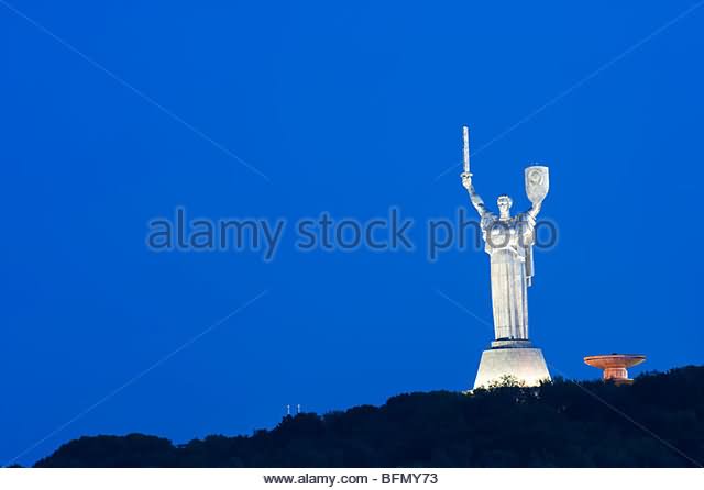 Statue Of Mother Motherland At Night