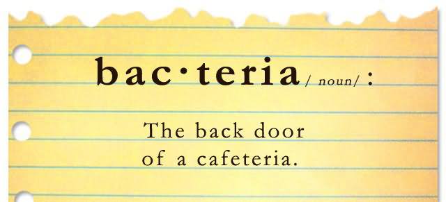 The Back Door Of A Cafeteria Funny Definition Of Bacteria Image