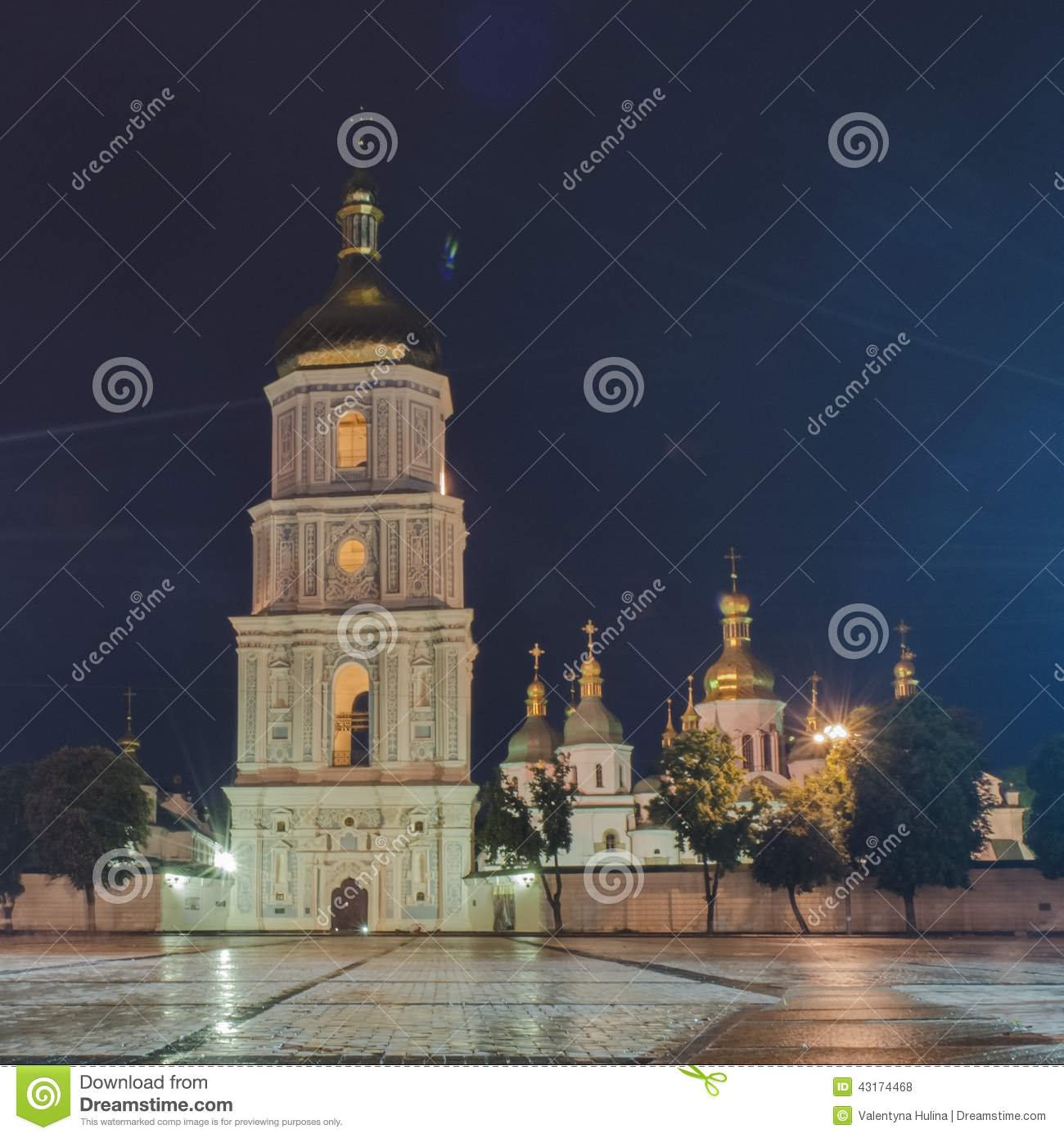 The Bell Tower Of The Saint Sophia Cathedral At Night