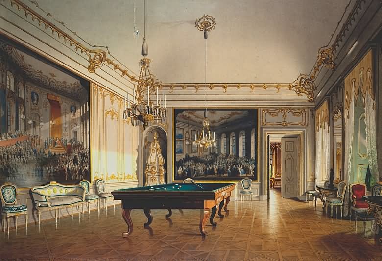 The Billiard Room Inside The Schonbrunn Palace