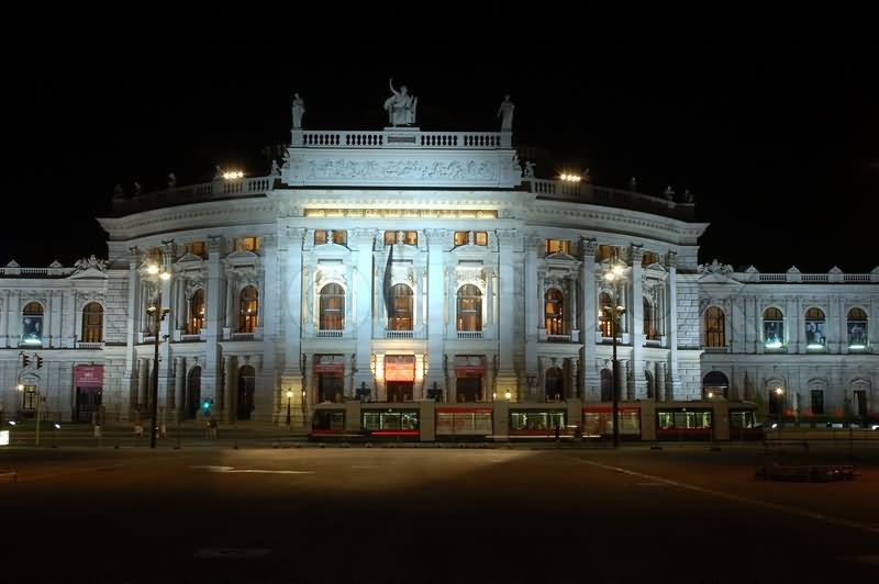 The Burgtheater In Vienna At Night