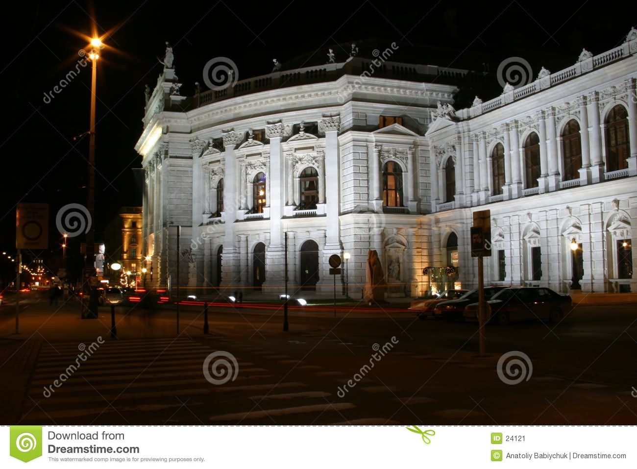 The Burgtheater In Vienna Night Scene