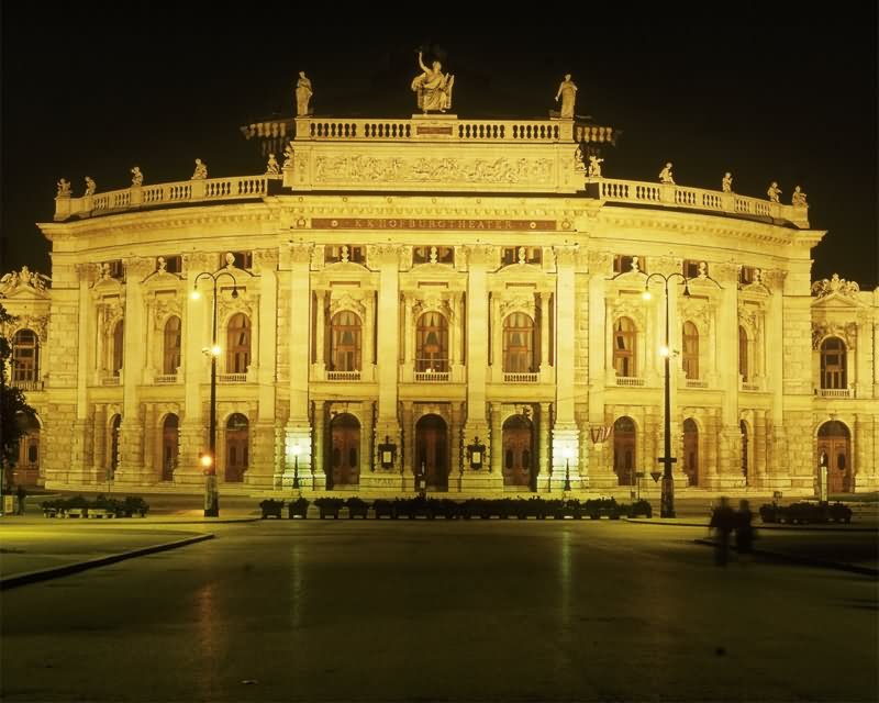 The Burgtheater Lit Up At Night Picture