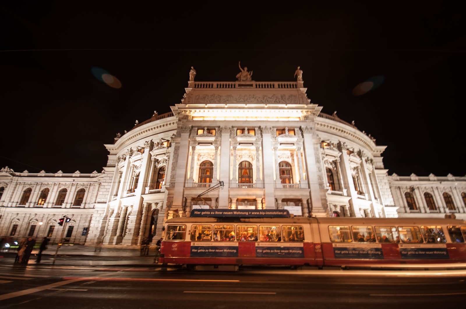 The Burgtheater Lit Up At Night
