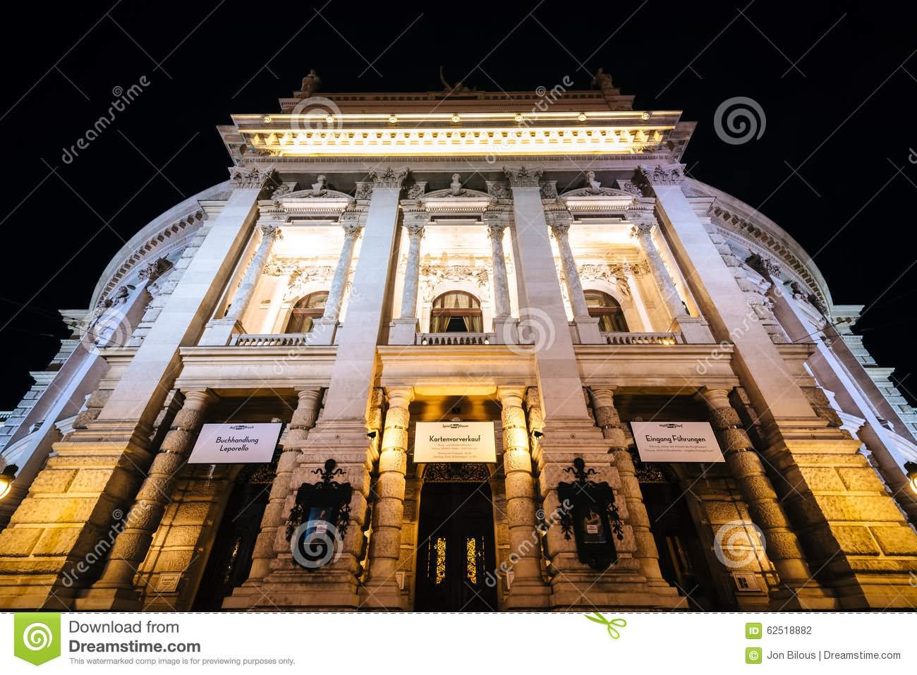 The Burgtheater View From Below At Night