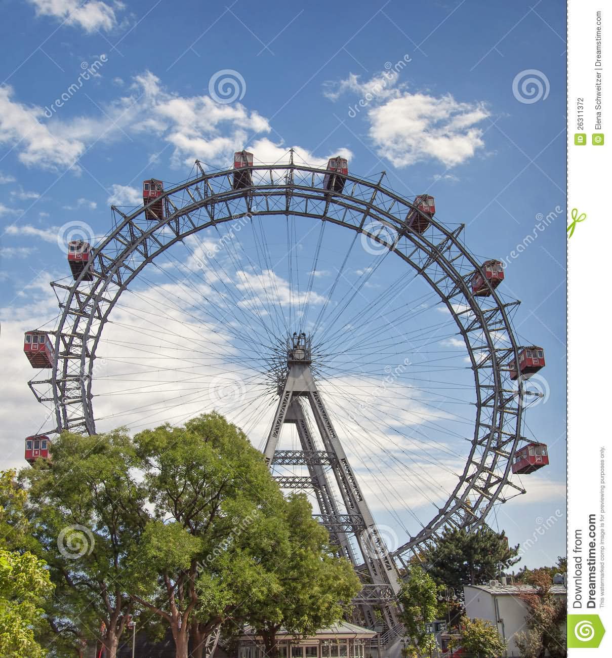 The Front View Of The Wiener Riesenrad In Vienna