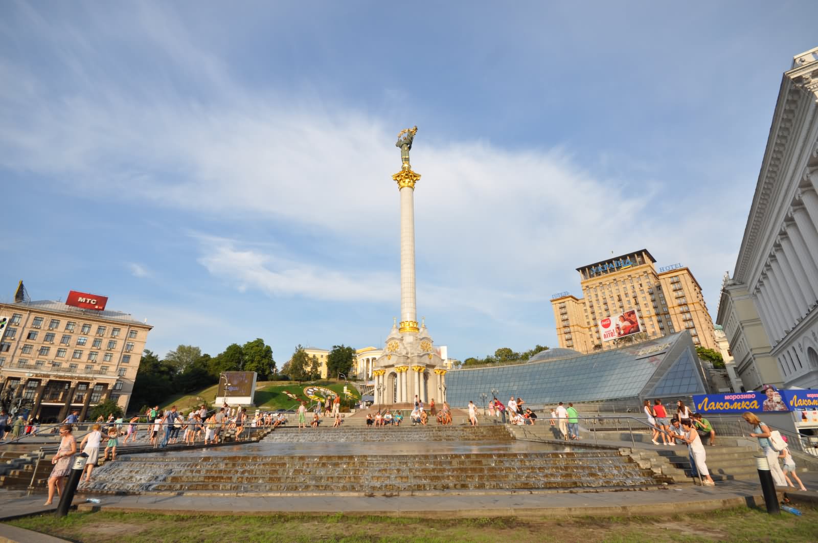 The Independence Monument At The Maidan Nezalezhnosti Square
