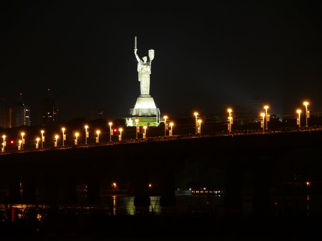 The Mother Motherland Monument At Night