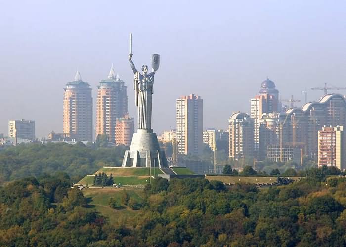 The Mother Motherland Sculpture In Kiev, Ukraine