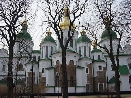 The Saint Sophia Cathedral During Autumn Season In Kiev