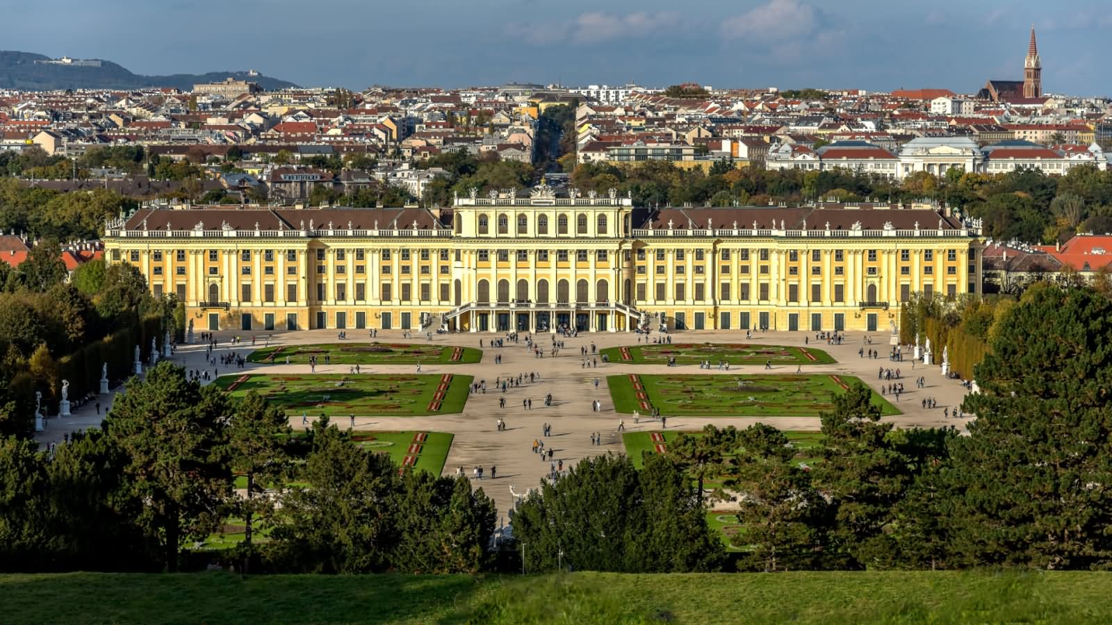 The Schonbrunn Palace View From Gloriette In Vienna, Austria