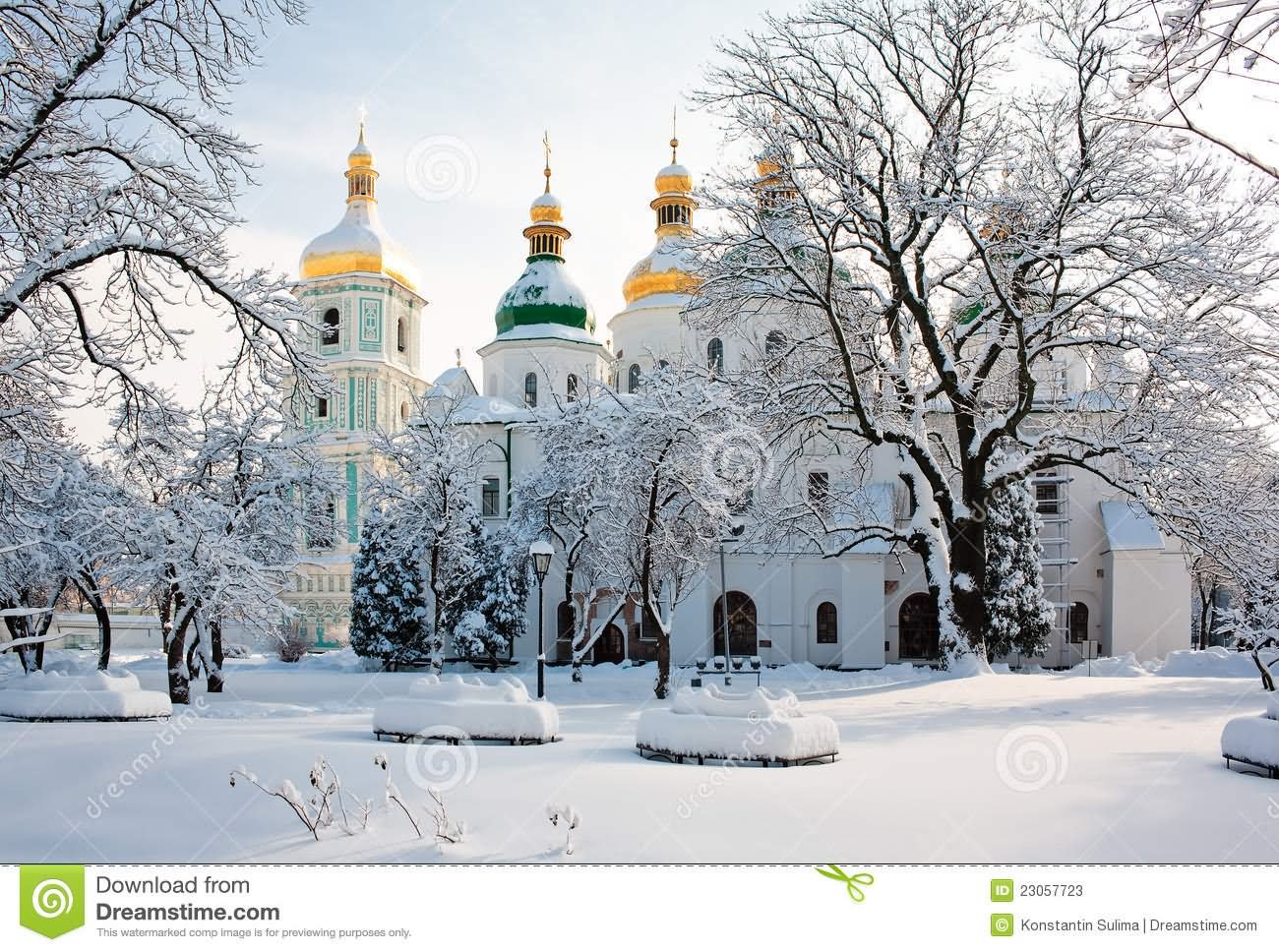 The St. Sophia Cathedral Covered With Snow