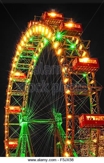 The Wiener Riesenrad Ferris Wheel During Night