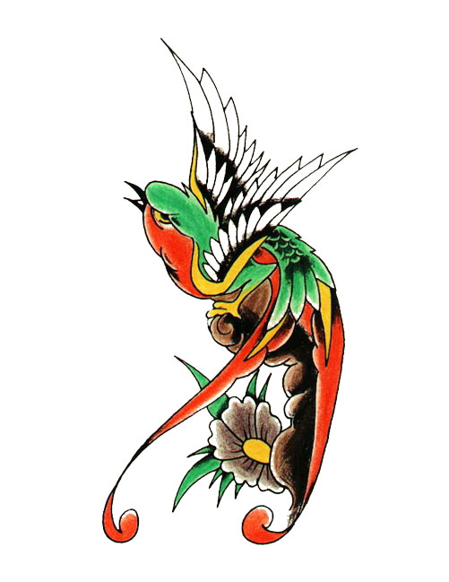 Traditional Sparrow Tattoo Design Idea